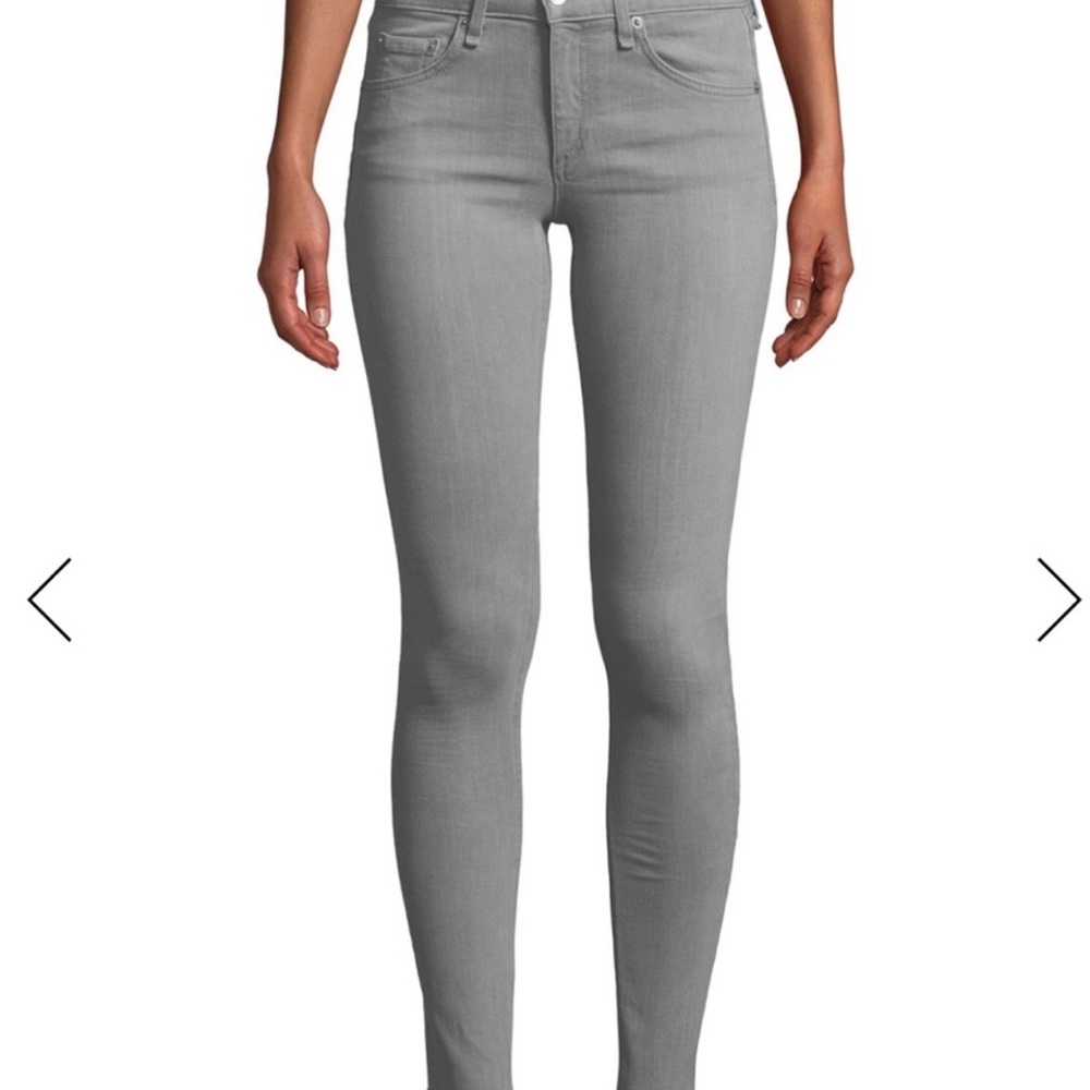 Rag & bone cropped skinny ankle jeans 24 gray